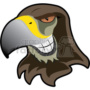 300x300 Royalty Free Hawk Mascot Showing Teeth 384891 Vector Clip Art