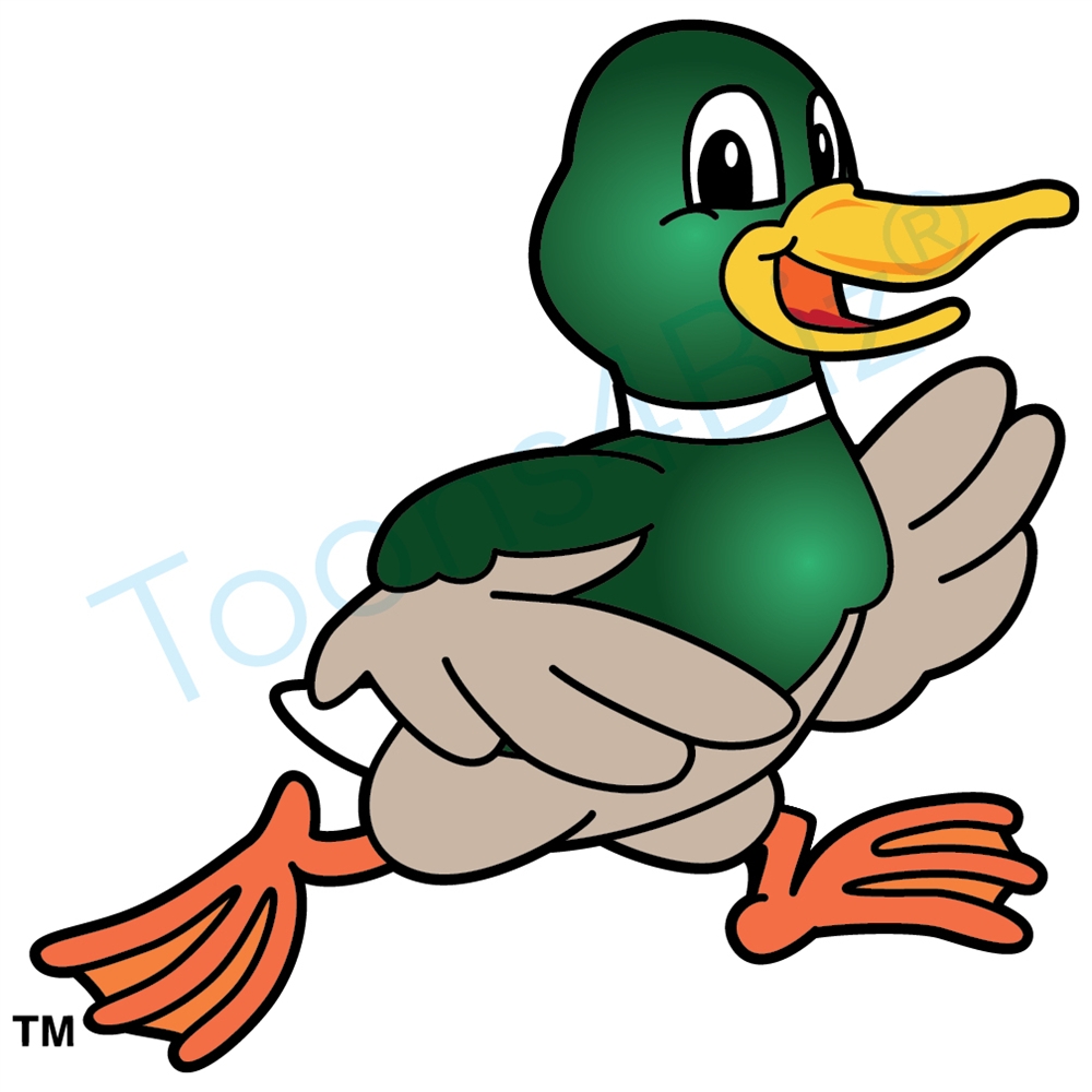 1000x1000 Duck Mascot Running Clip Art Clip Art Image