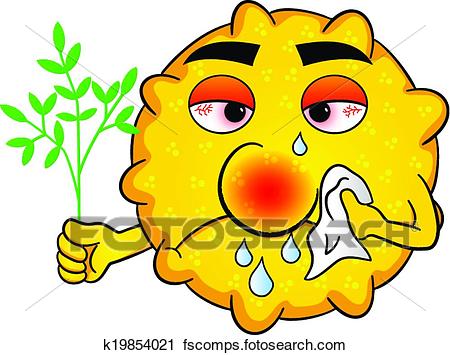 450x355 Clipart Of Pollen With Hay Fever K19854021