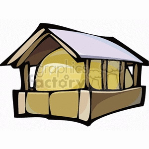 300x300 Royalty Free Haystack In Storage Shed 128535 Vector Clip Art Image