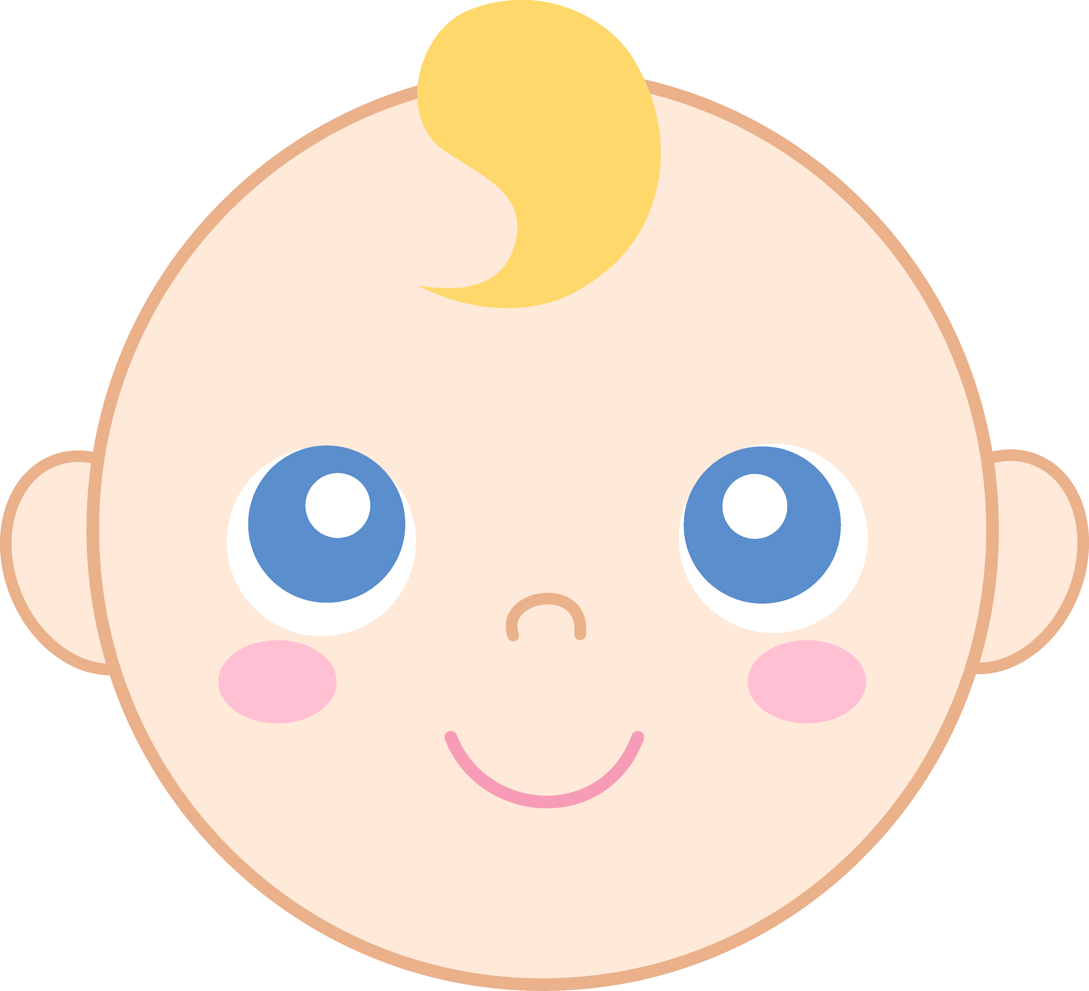 4312x3922 Cute Baby Face Clipart