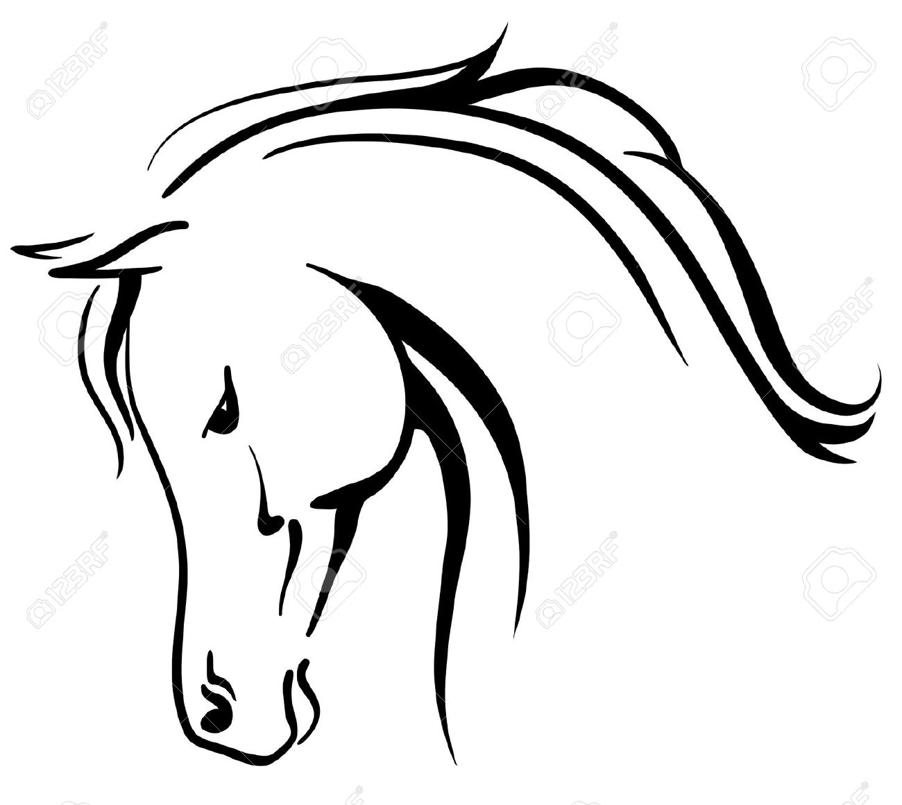 1300x1160 Horses Head Clipart Black And White
