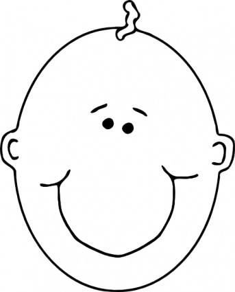 343x425 Happy Boyface Outline Clip Art Vector, Free Vector Graphics