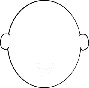297x294 White Head Outline Clip Art