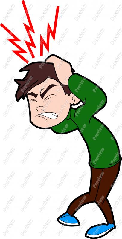 408x800 Man With Headache Character Clip Art