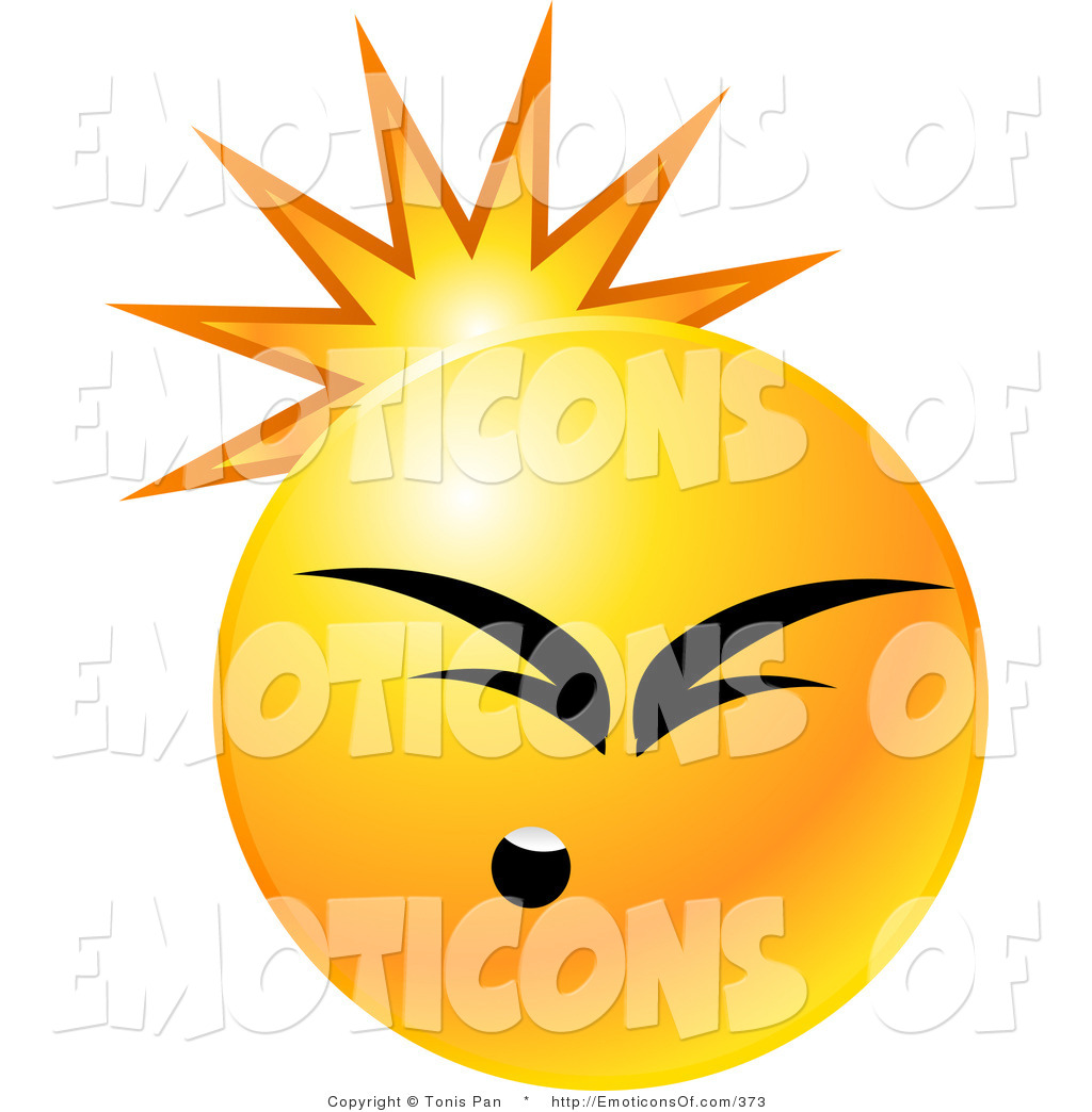 1024x1044 Clip Art Vector Of A Round Yellow Emoticon Face Scruncing Its Face