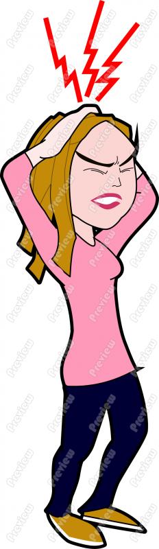 232x800 Woman With Headache Clipart
