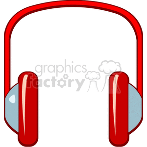 300x300 Royalty Free Red Headphones 137627 Vector Clip Art Image