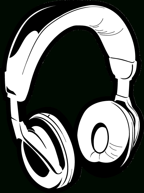 500x668 Headphones Clipart Black And White Letters Example