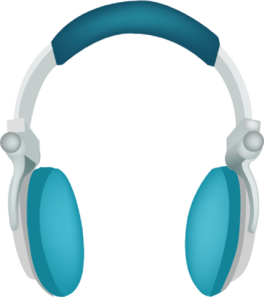 264x297 Blue Headphones Clip Art