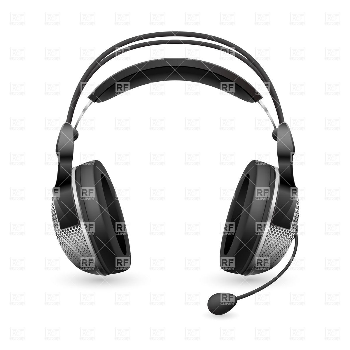 1200x1200 Support Team Headphones With Microphone Royalty Free Vector Clip