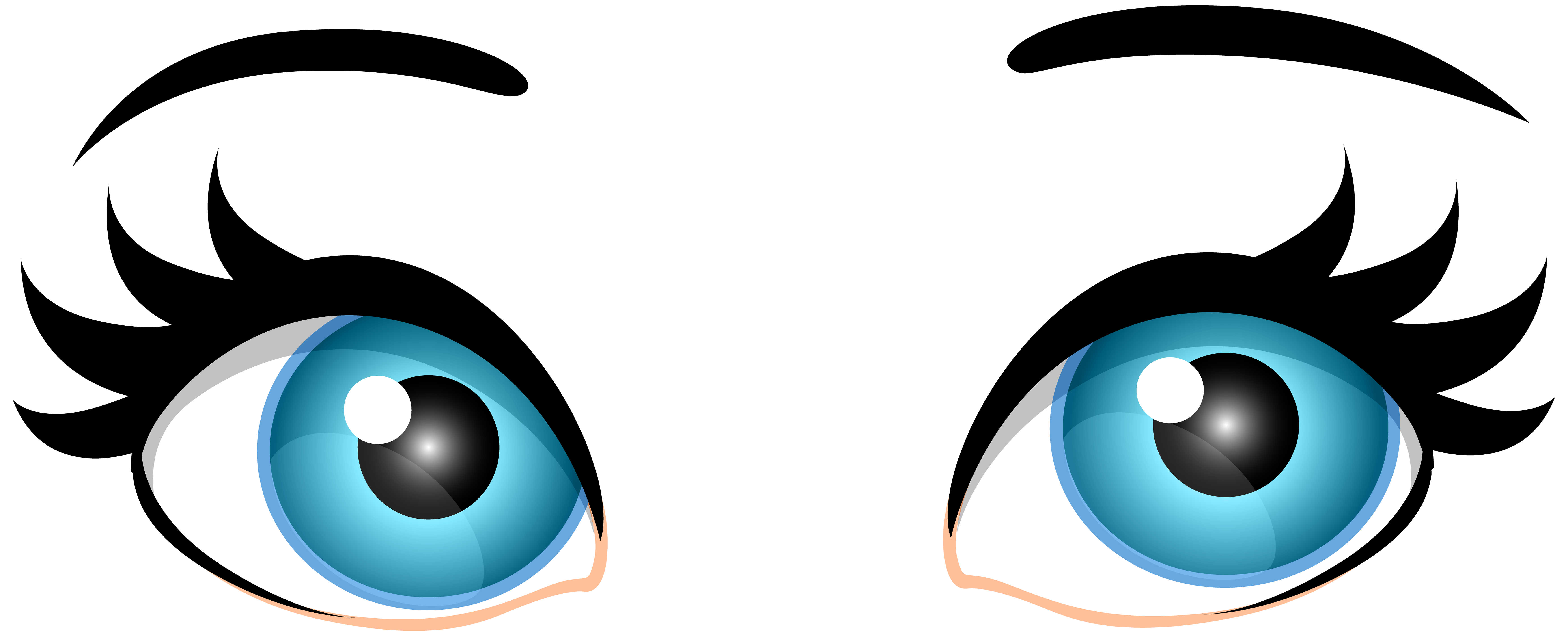 7000x2838 Blue Female Eyes Png Clip Art