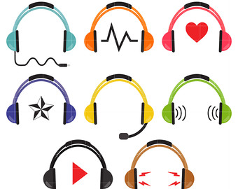 340x270 Headphone Clipart Etsy