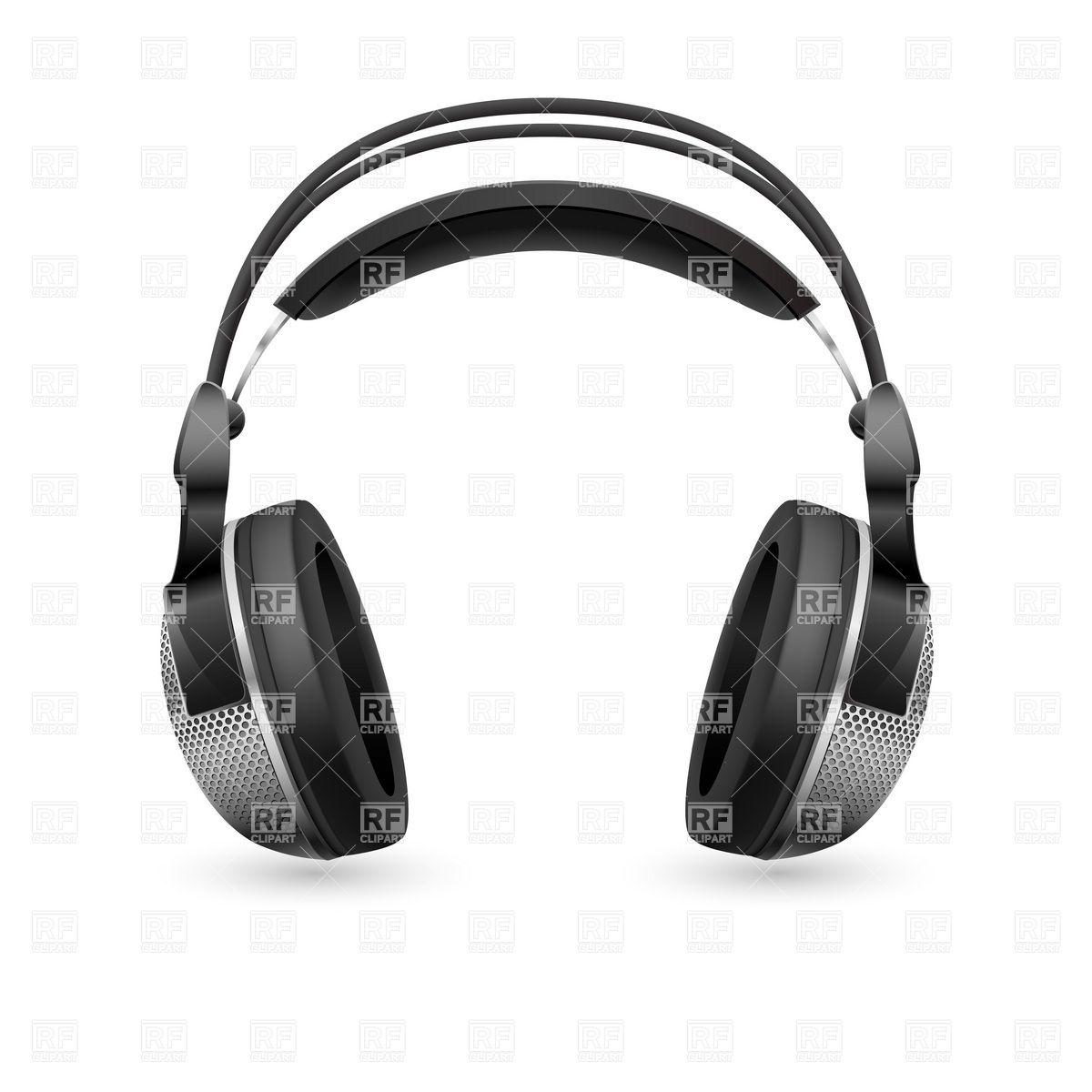 1200x1200 Realistic Computer Headset Royalty Free Vector Clip Art Image