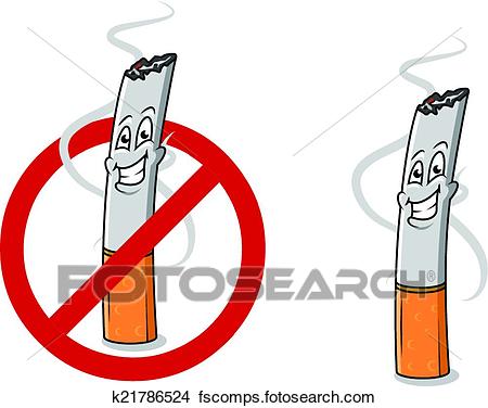 450x376 Clipart Of Cartoon Happy Cigarette Butt K21786524