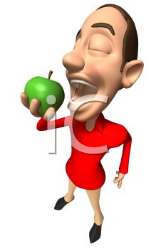 219x350 Man Eating A Green Aple