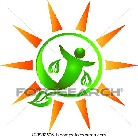 450x453 Clip Art Of Healthy Person And Sun Concept Of Wellness Life
