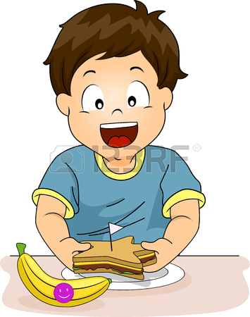 355x450 Illustration Of A Little Boy Preparing A Healthy Snack Stock Photo