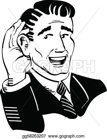362x470 Retro Man Clipart Hearing