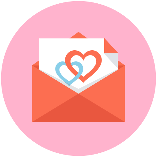 512x512 Liefde,letter,twee,harten Pictogram Gratis Van Valentines Day Icon