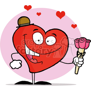300x300 Royalty Free Heart Holding A Rose 377513 Vector Clip Art Image
