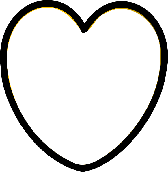 582x595 Heart Black And White Clip Art
