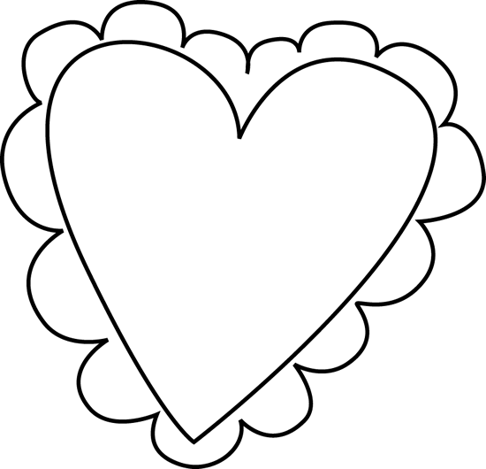550x530 Black And White Valentine's Day Heart Clip Art