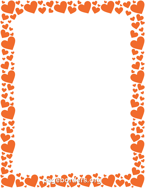470x608 Orange Heart Border Clip Art, Page Border, And Vector Graphics