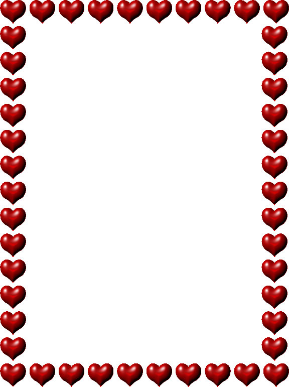 576x771 Red Heart Borders Clipart