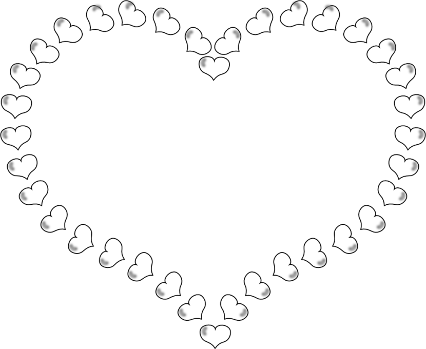 830x680 Black And White Heart Clipart