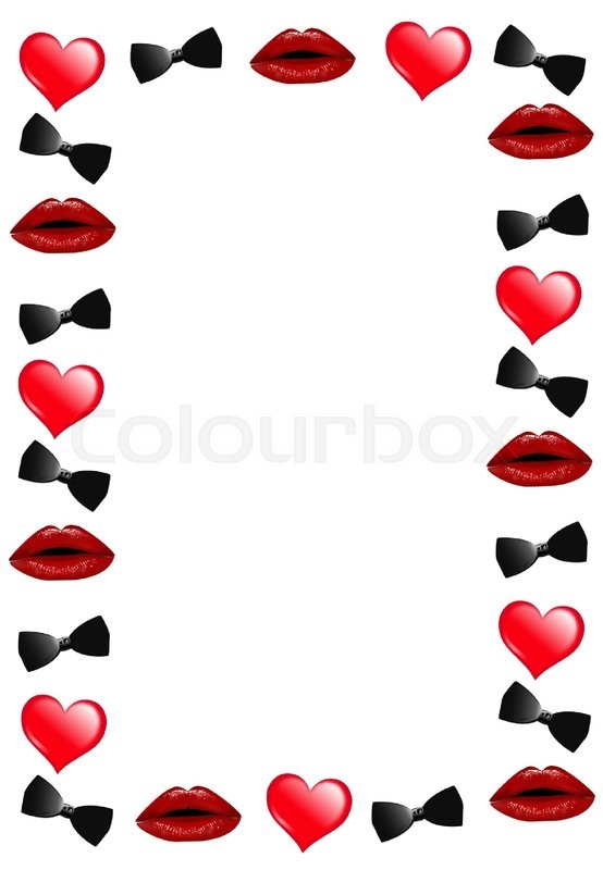 554x800 Heart Bow Tie Border Stock Vector Colourbox