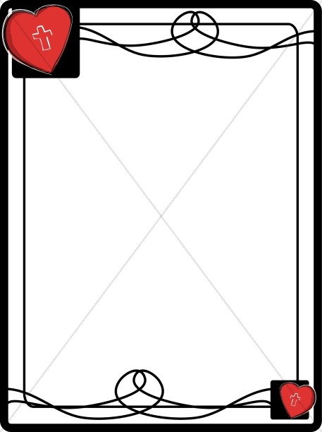 457x612 Red And Black Heart Border Hearts And Valentine Borders