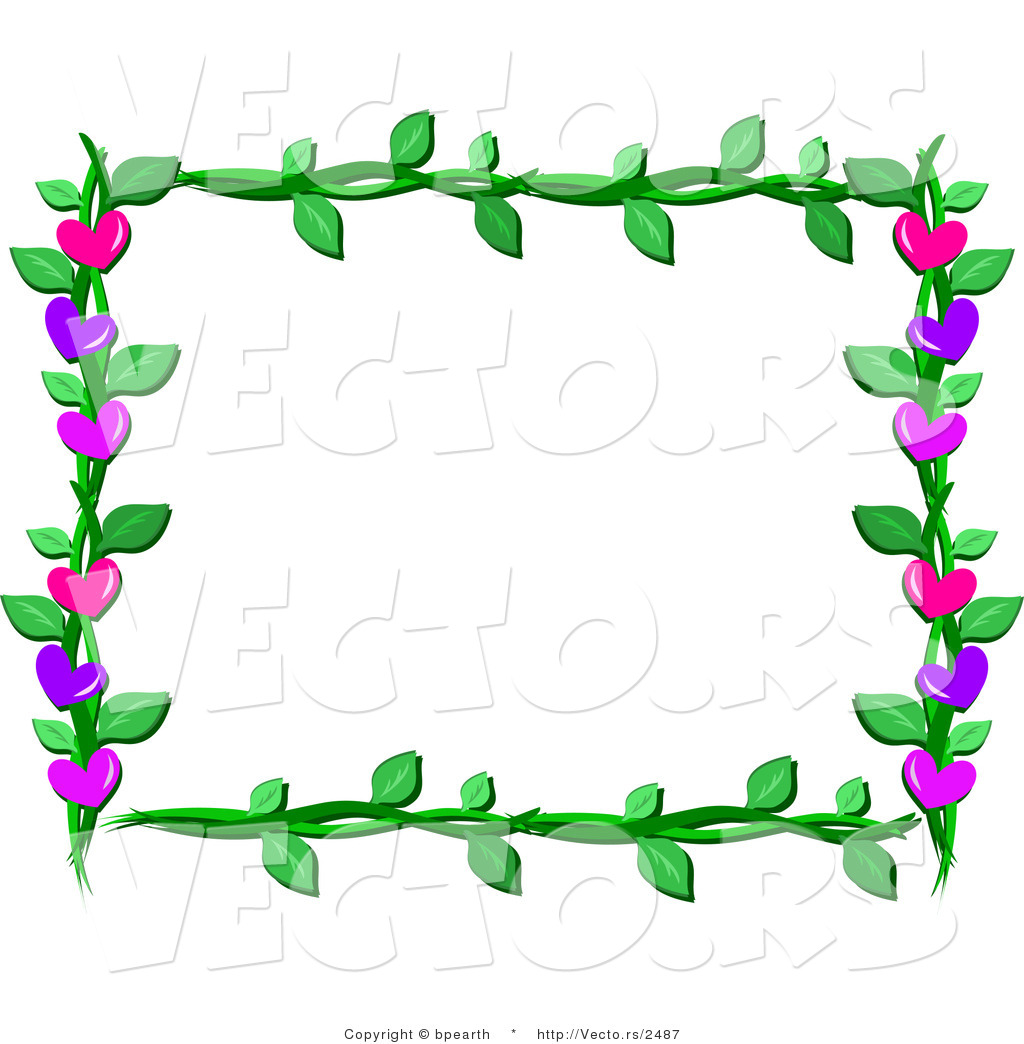 1024x1044 Cartoon Vector Of Lover Hearts And Vines Frame Border Design By