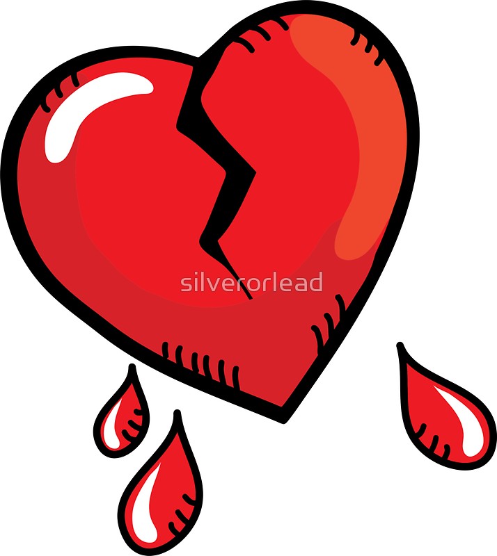 714x800 Broken Heart Cartoon Stickers By Silverorlead Redbubble