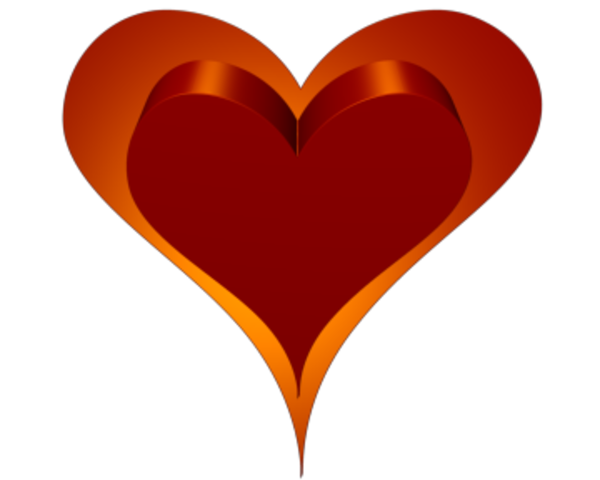 600x480 Heart D Double Red Orange Outside Heart Transparent Free Images