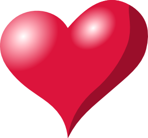 300x280 Red Heart Shadow Clip Art