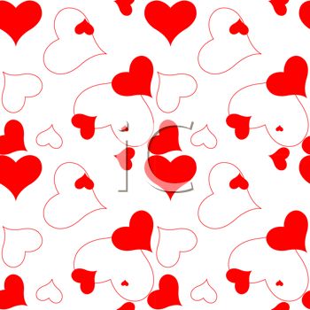 350x350 Picture Of A Background Of Assorted Hearts In A Vector Clip Art