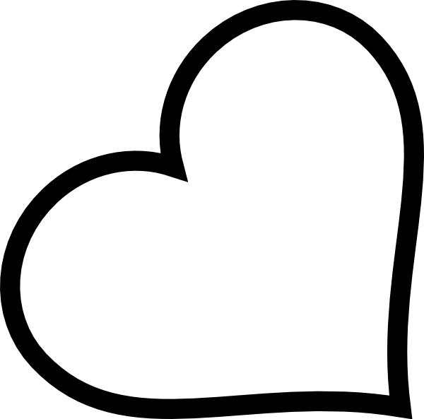 600x593 Heart Clipart Black And White Black And White Heart Outline