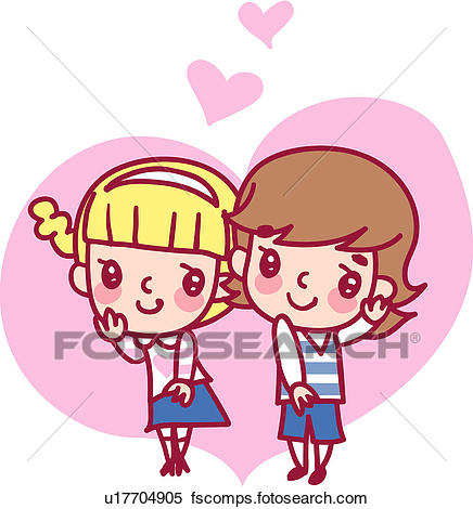 436x470 Clipart Of Kid, Boy, 7 13 Years, Heart, Girl, Child U17704905