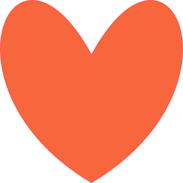 600x600 Orange Coral Heart Clip Art