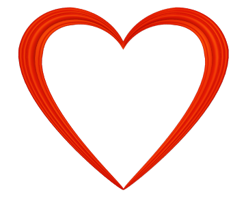 360x288 Red Love Heart Embossed Border Transparent Background Uv Associates