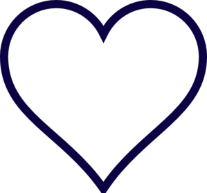 299x279 Midnight Blue Outline Heart Clip Art