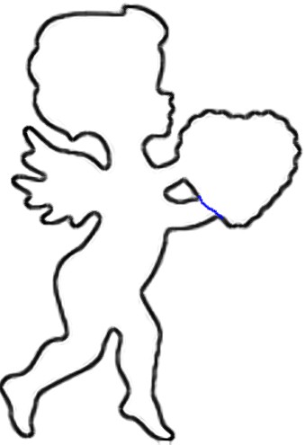 339x495 Cupid Outline Clip Art