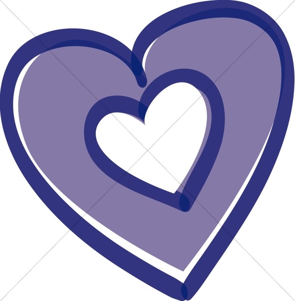 600x612 Purple Heart With Heart Inside Christian Heart Clipart