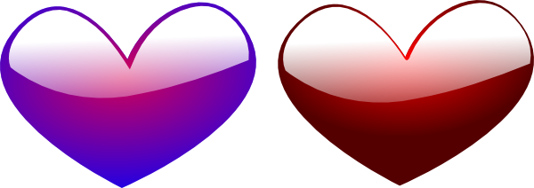 600x212 Red And Blue Hearts Clip Art