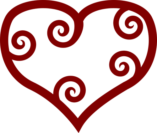 500x425 Valentine Red Maori Heart Vector Clip Art Public Domain Vectors
