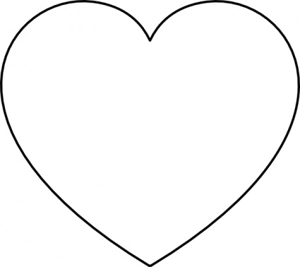 425x378 Heart Clip Art Black And White