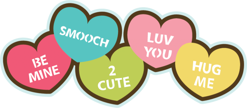 800x349 Clipart Candy Hearts