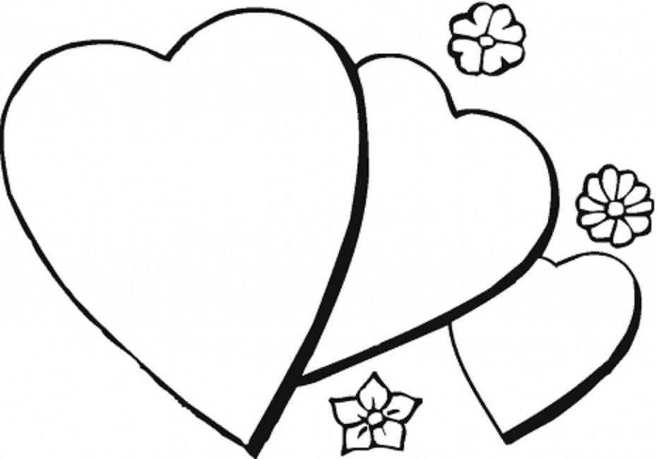 930x650 Heart Coloring Pages With Flames