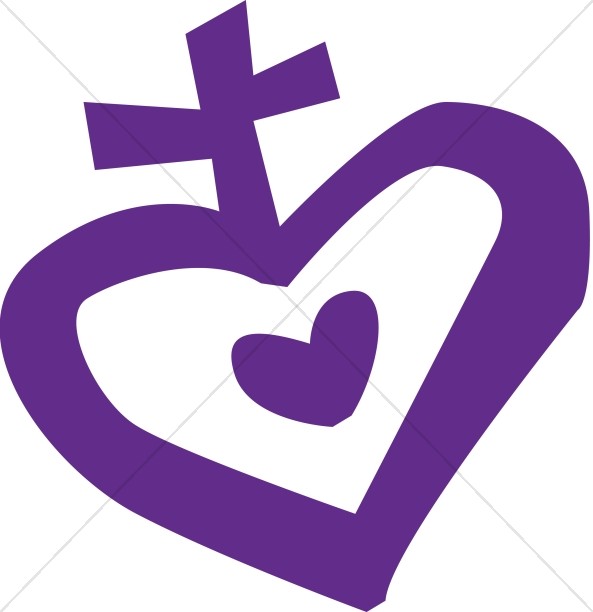 593x612 Modern Heart With Cross Christian Heart Clipart